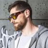 imageFEISEDY Retro Round Steampunk Sunglasses Women Men Vintage Eyewear Light Plastic Frame with Leatherwear B2532Red