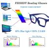 imageFEISEDY Retro Square Blue Light Blocking Reading Glasses Anti Glare Digital Eyestrain Reader B2479Blue
