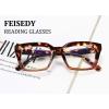 imageFEISEDY Retro Square Blue Light Blocking Reading Glasses Anti Glare Digital Eyestrain Reader B2479Leopard