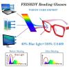 imageFEISEDY Retro Square Blue Light Blocking Reading Glasses Anti Glare Digital Eyestrain Reader B2479Red