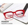 imageFEISEDY Retro Square Blue Light Blocking Reading Glasses Anti Glare Digital Eyestrain Reader B2479Red