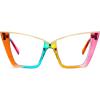 imageFEISEDY Fashion Cat Eye Blue Light Blocking Glasses for Women Fake Retro Eyeglasses Oversized Stylish Eyewear Frame B0240Iridescent