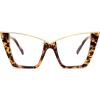 imageFEISEDY Fashion Cat Eye Blue Light Blocking Glasses for Women Fake Retro Eyeglasses Oversized Stylish Eyewear Frame B0240Tortoise