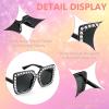 imageFEISEDY Kids Sunglasses for Girls Oversized Square Sparkling Party Sun Glasses Lightweight Fashion Shades B0053Black Frame  Grey Lens