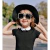 imageFEISEDY Kids Sunglasses for Girls Oversized Square Sparkling Party Sun Glasses Lightweight Fashion Shades B0053Black Frame  Grey Lens