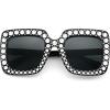 imageFEISEDY Kids Sunglasses for Girls Oversized Square Sparkling Party Sun Glasses Lightweight Fashion Shades B0053Black Frame  Grey Lens