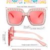 imageFEISEDY Kids Sunglasses for Girls Oversized Square Sparkling Party Sun Glasses Lightweight Fashion Shades B0053Pink Frame  Pink Lens