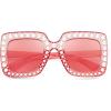 imageFEISEDY Kids Sunglasses for Girls Oversized Square Sparkling Party Sun Glasses Lightweight Fashion Shades B0053Pink Frame  Pink Lens