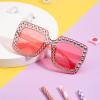 imageFEISEDY Kids Sunglasses for Girls Oversized Square Sparkling Party Sun Glasses Lightweight Fashion Shades B0053Pink Frame  Pink Lens