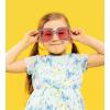 imageFEISEDY Kids Sunglasses for Girls Oversized Square Sparkling Party Sun Glasses Lightweight Fashion Shades B0053Pink Frame  Pink Lens