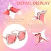 imageFEISEDY Kids Sunglasses for Girls Oversized Square Sparkling Party Sun Glasses Lightweight Fashion Shades B0053Pink Frame  Pink Lens