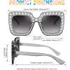 imageFEISEDY Kids Sunglasses for Girls Oversized Square Sparkling Party Sun Glasses Lightweight Fashion Shades B0053Transparent Grey Frame  Gradient Grey Lens