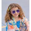 imageFEISEDY Kids Sunglasses for Girls Oversized Square Sparkling Party Sun Glasses Lightweight Fashion Shades B0053Transparent Purple Frame  Purple Lens