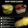 imageFEISEDY Men Women Night Vision Driving Glasses Anti Glare Fit Over Polarized Nighttime Sunglasses B0269Black Frame  Yellow Lens