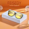 imageFEISEDY Men Women Night Vision Driving Glasses Anti Glare Fit Over Polarized Nighttime Sunglasses B0269Black Frame  Yellow Lens