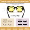 imageFEISEDY Men Women Night Vision Driving Glasses Anti Glare Fit Over Polarized Nighttime Sunglasses B0269Black Frame  Yellow Lens