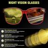 imageFEISEDY Men Women Night Vision Driving Glasses Anti Glare Fit Over Polarized Nighttime Sunglasses B0269Gradual Wine Red Frame  Yellow