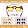 imageFEISEDY Men Women Night Vision Driving Glasses Anti Glare Fit Over Polarized Nighttime Sunglasses B0269Gradual Wine Red Frame  Yellow