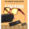 imageFEISEDY Men Women Night Vision Driving Glasses Anti Glare Fit Over Polarized Nighttime Sunglasses B0269Gradual Wine Red Frame  Yellow