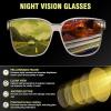 imageFEISEDY Men Women Night Vision Driving Glasses Anti Glare Fit Over Polarized Nighttime Sunglasses B0269Transparent Gray Frame  Yellow Lens