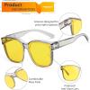 imageFEISEDY Men Women Night Vision Driving Glasses Anti Glare Fit Over Polarized Nighttime Sunglasses B0269Transparent Gray Frame  Yellow Lens