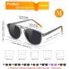 imageFEISEDY Polarized Aviator Mens Sunglasses Square Modern Women Vintage Style Acetate Frame UV400 B0191001 Transparent Grey Frame  Grey