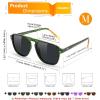 imageFEISEDY Polarized Aviator Mens Sunglasses Square Modern Women Vintage Style Acetate Frame UV400 B0191002 Transparent Green Frame  Grey
