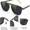 imageFEISEDY Polarized Aviator Mens Sunglasses Square Modern Women Vintage Style Acetate Frame UV400 B0191002 Transparent Green Frame  Grey