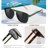 imageFEISEDY Polarized Aviator Mens Sunglasses Square Modern Women Vintage Style Acetate Frame UV400 B0191002 Transparent Green Frame  Grey