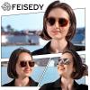imageFEISEDY Polarized Aviator Mens Sunglasses Square Modern Women Vintage Style Acetate Frame UV400 B0191003 Light Coffee Frame  Tea