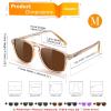 imageFEISEDY Polarized Aviator Mens Sunglasses Square Modern Women Vintage Style Acetate Frame UV400 B0191003 Light Coffee Frame  Tea