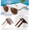 imageFEISEDY Polarized Aviator Mens Sunglasses Square Modern Women Vintage Style Acetate Frame UV400 B0191003 Light Coffee Frame  Tea