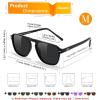 imageFEISEDY Polarized Aviator Mens Sunglasses Square Modern Women Vintage Style Acetate Frame UV400 B0191004 Black Frame  Grey