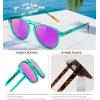 imageFEISEDY Polarized Aviator Mens Sunglasses Square Modern Women Vintage Style Acetate Frame UV400 B0191005 Mint Green Frame  Purple Mirror