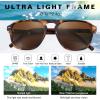 imageFEISEDY Polarized Aviator Mens Sunglasses Square Modern Women Vintage Style Acetate Frame UV400 B0191006 Leopard Frame  Tea