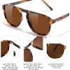 imageFEISEDY Polarized Aviator Mens Sunglasses Square Modern Women Vintage Style Acetate Frame UV400 B0191006 Leopard Frame  Tea