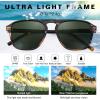 imageFEISEDY Polarized Aviator Mens Sunglasses Square Modern Women Vintage Style Acetate Frame UV400 B0191007 Tortoise Frame  Dark Green