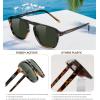 imageFEISEDY Polarized Aviator Mens Sunglasses Square Modern Women Vintage Style Acetate Frame UV400 B0191007 Tortoise Frame  Dark Green
