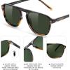 imageFEISEDY Polarized Aviator Mens Sunglasses Square Modern Women Vintage Style Acetate Frame UV400 B0191007 Tortoise Frame  Dark Green