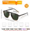 imageFEISEDY Polarized Aviator Mens Sunglasses Square Modern Women Vintage Style Acetate Frame UV400 B0191007 Tortoise Frame  Dark Green