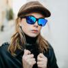 imageFEISEDY Polarized Sunglasses Fit Over Glasses Women Fit over Glasses Sunglasses for Driving UV400 Protection B0250Matte Black Frame  Blue Lens