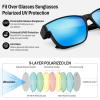 imageFEISEDY Polarized Sunglasses Fit Over Glasses Women Fit over Glasses Sunglasses for Driving UV400 Protection B0250Matte Black Frame  Blue Lens