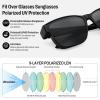 imageFEISEDY Polarized Sunglasses Fit Over Glasses Women Fit over Glasses Sunglasses for Driving UV400 Protection B0250Matte Black Frame  Grey Lens