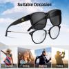 imageFEISEDY Polarized Sunglasses Fit Over Glasses Women Fit over Glasses Sunglasses for Driving UV400 Protection B0250Matte Black Frame  Grey Lens