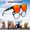 imageFEISEDY Polarized Sunglasses Fit Over Glasses Women Fit over Glasses Sunglasses for Driving UV400 Protection B0250Matte Black Frame  Red Lens