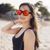imageFEISEDY Polarized Sunglasses Fit Over Glasses Women Fit over Glasses Sunglasses for Driving UV400 Protection B0250Matte Black Frame  Red Lens