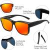 imageFEISEDY Polarized Sunglasses Fit Over Glasses Women Fit over Glasses Sunglasses for Driving UV400 Protection B0250Matte Black Frame  Red Lens