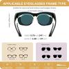 imageFEISEDY Polarized Sunglasses Fit Over Glasses Women Fit over Glasses Sunglasses for Driving UV400 Protection B0250Matte Black Frame  Red Lens