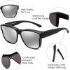 imageFEISEDY Polarized Sunglasses Fit Over Glasses Women Fit over Glasses Sunglasses for Driving UV400 Protection B0250Matte Black Frame  White Lens