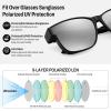 imageFEISEDY Polarized Sunglasses Fit Over Glasses Women Fit over Glasses Sunglasses for Driving UV400 Protection B0250Matte Black Frame  White Lens